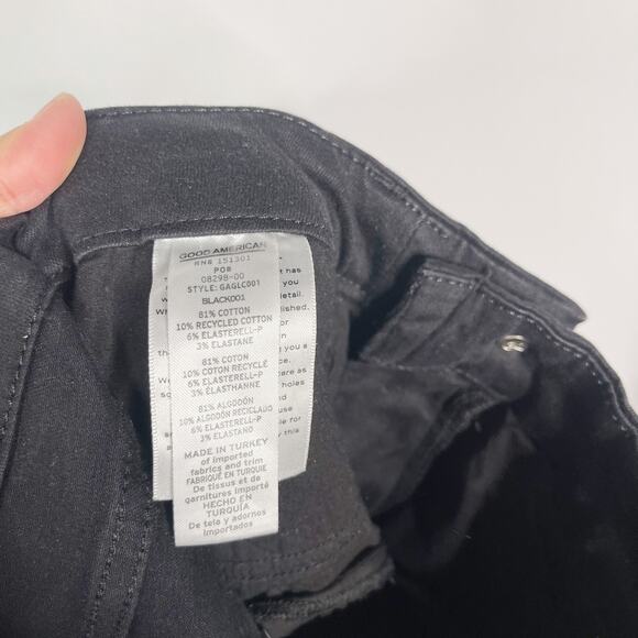 Good American 6 / 28 Black Good Legs Crop Jeans Cotton Stretch Skinny High Rise - Picture 9 of 12